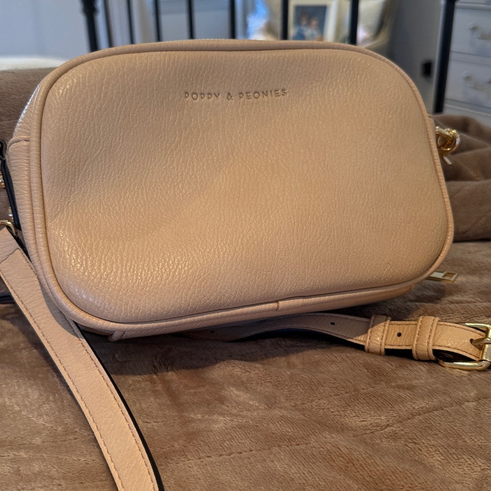 Poppy & Peonies Beige Crossbody Bag